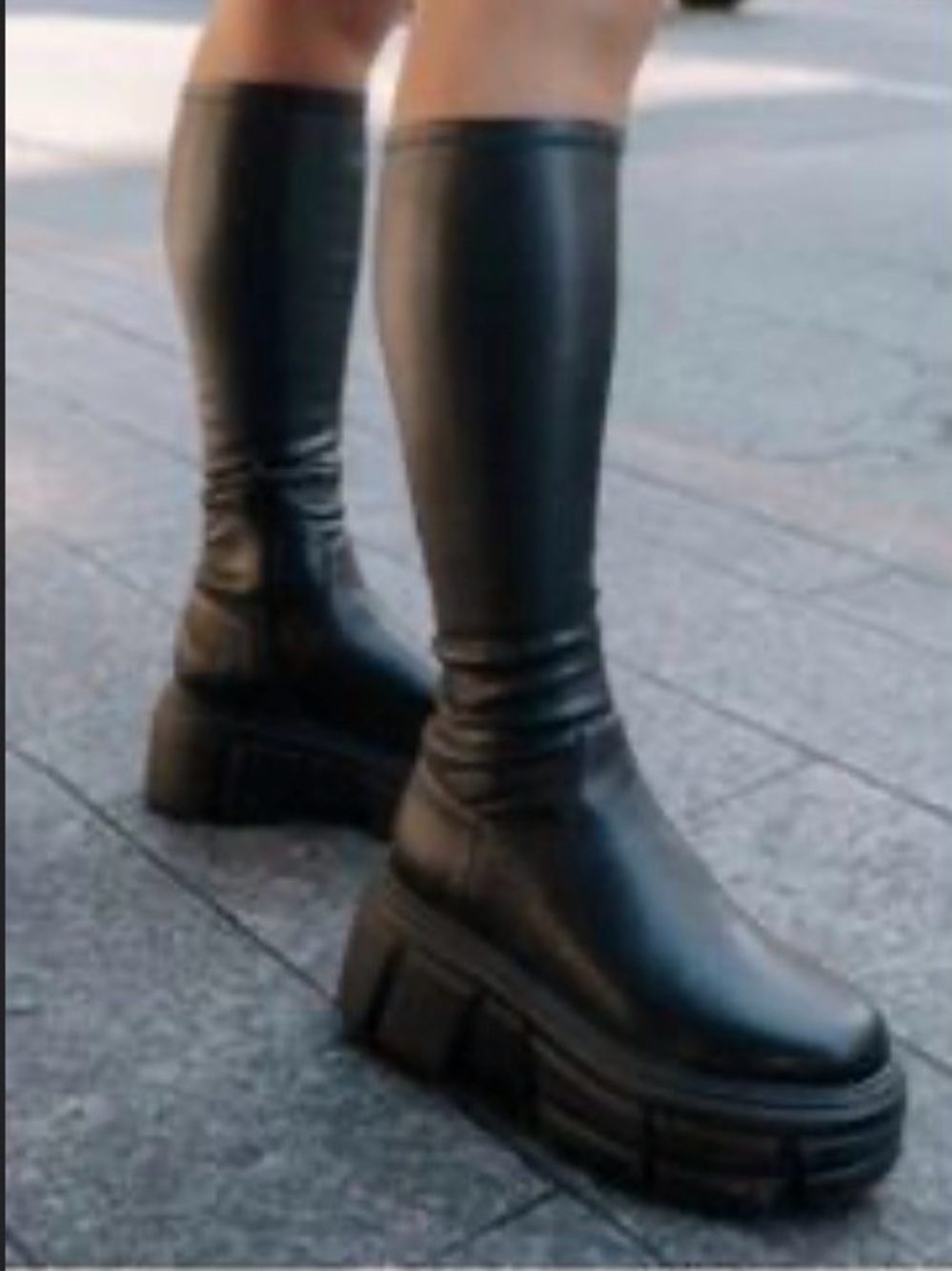 Steve Madden Black Leather Combat Boots (light scratch/ see pitures) Size 10